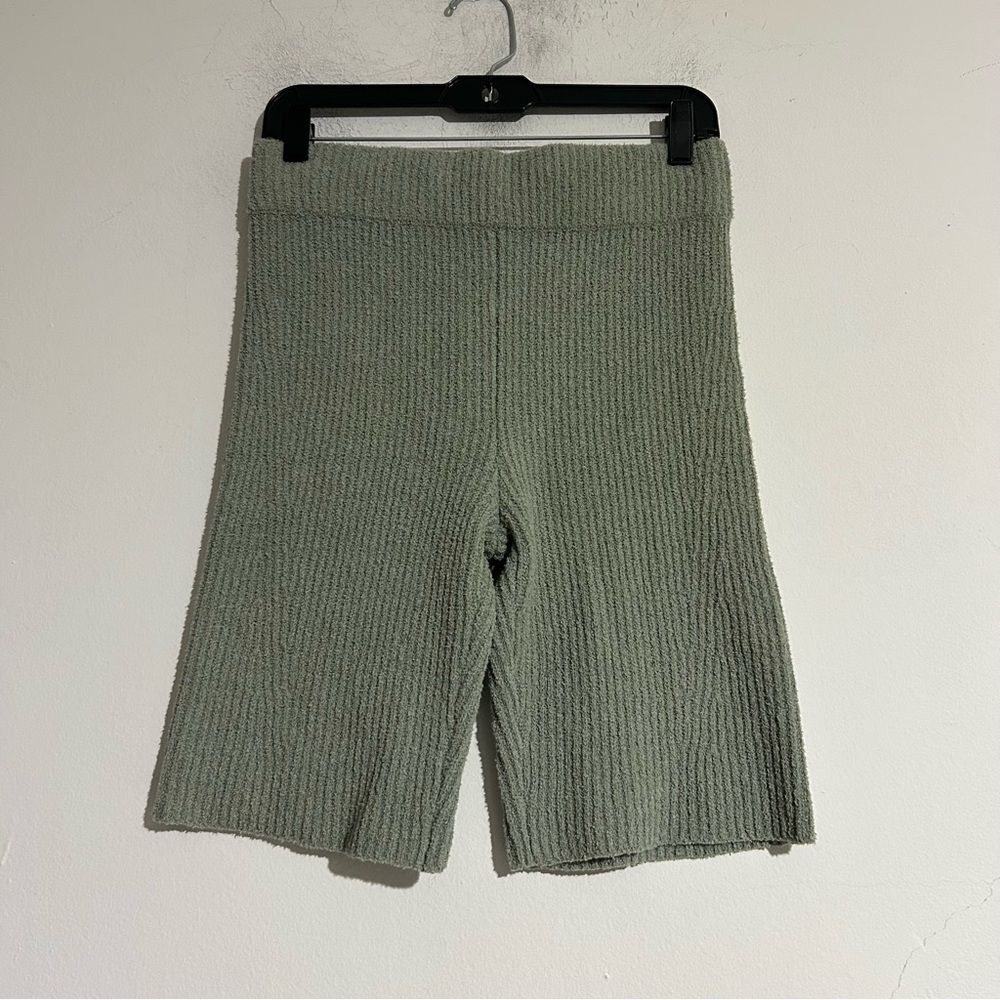 Rag & Bone Sunny Knit Bike Shorts Organic Cotton Blend Green Medium